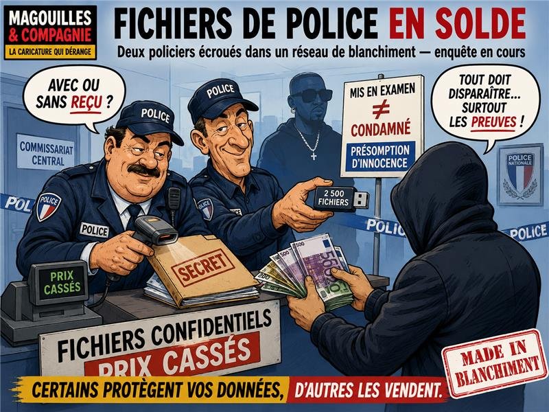 Caricature : Fichiers de police en solde